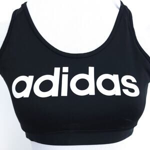 Adidas Climalite Sports Bra Black Medium, Large Spellout Letters